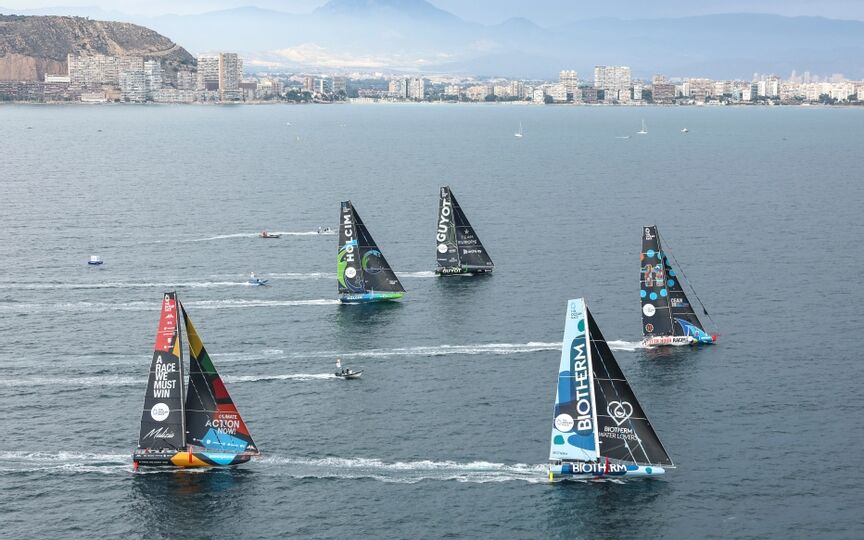 8 January 2023, IMOCA fleet during the In-Port race in Alicante